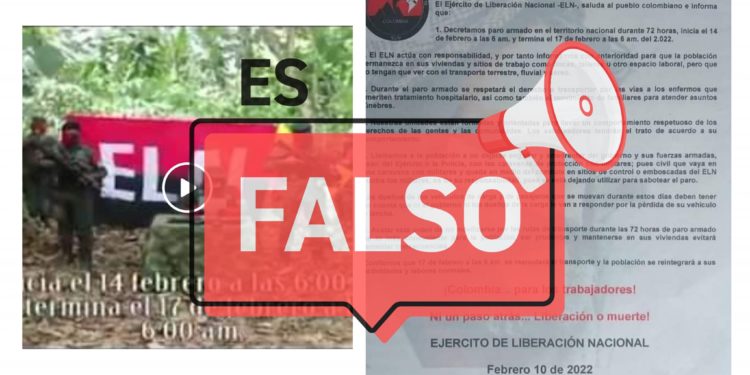 Es falso el panfleto de paro armado del ELN