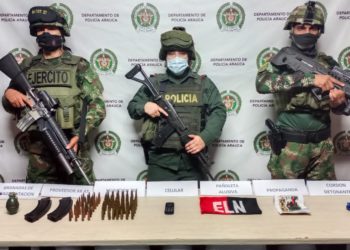 Ejército y Policía incautaron material de guerra a presunto miembro del ELN