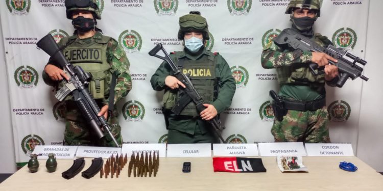 Ejército y Policía incautaron material de guerra a presunto miembro del ELN