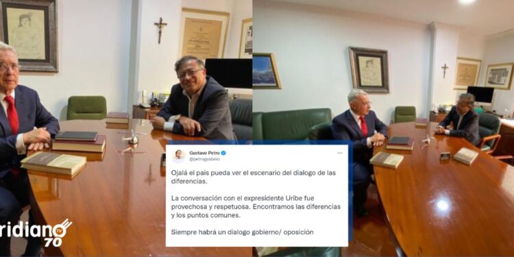 El presidente Electo Gustavo Petro y Álvaro Uribe concluyeron la reunión dejando la puerta abierta al diálogo