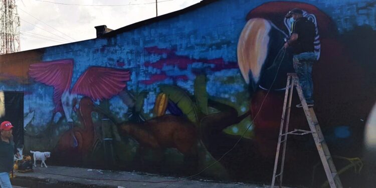 Mural autóctono se realiza en la calle 18 con carrera 19 de Arauca