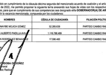 Esta es la terna que presentó Cambio Radical al Gobierno Nacional para el cargo de Gobernador (e) de Arauca