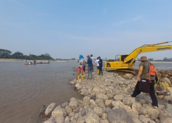 Tame: Avanzan los trabajos de protección sobre el río Cusay en el Botalón