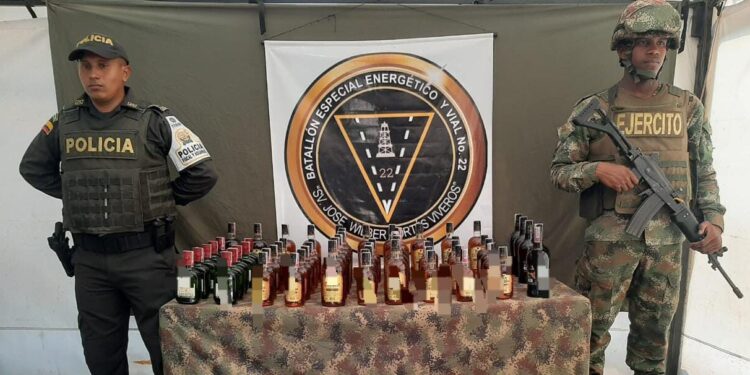 Licor adulterado fue incautado por la POLFA en Tame