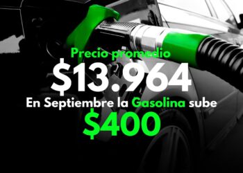Para septiembre la gasolina sube $400, precio promedio por galón queda en $13.964