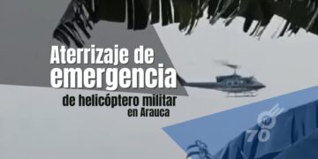 Aterrizaje imprevisto de helicóptero militar cerca al puente internacional en Arauca