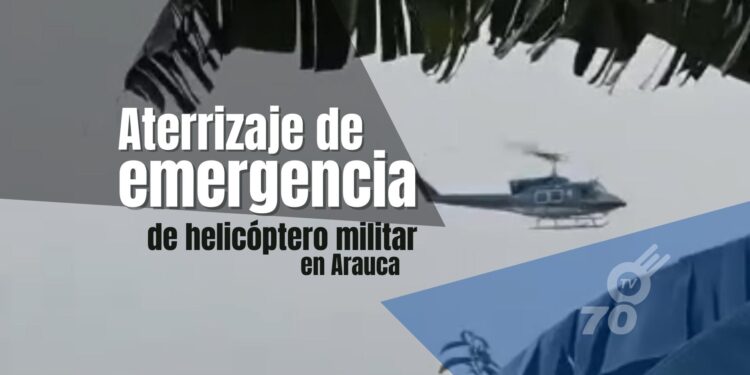 Aterrizaje imprevisto de helicóptero militar cerca al puente internacional en Arauca